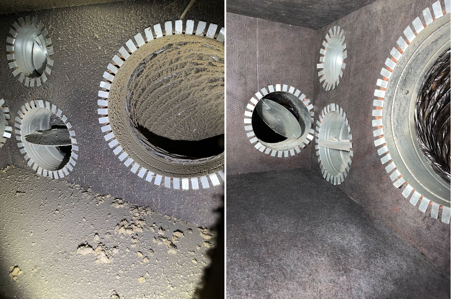 plenum box cleaning before and after